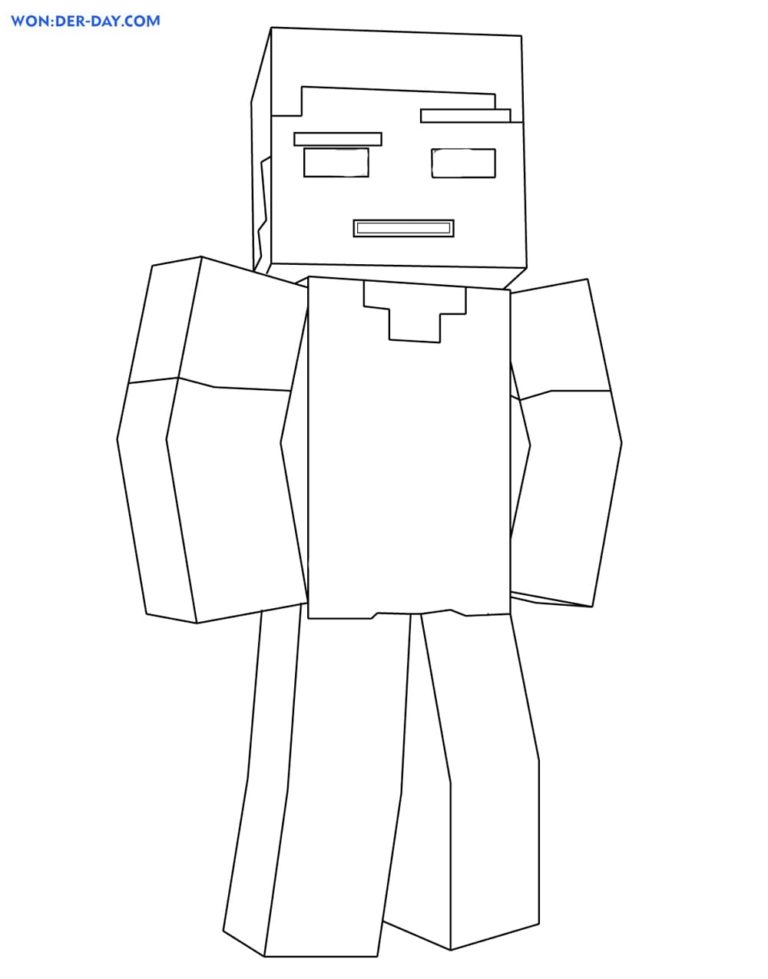 Herobrine Minecraft Coloring Pages | WONDER DAY — Coloring pages for ...