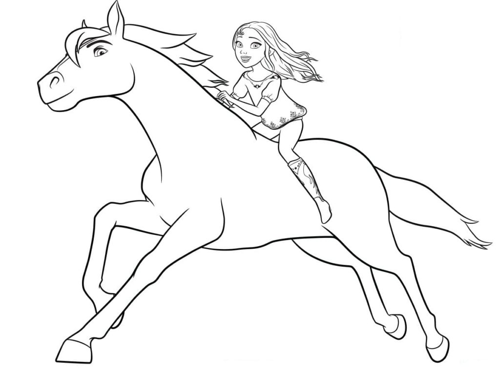 niña, equitación, un, caballo