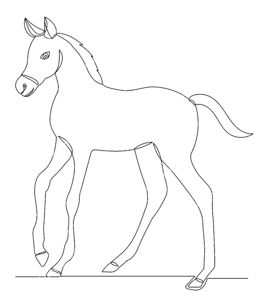 Desenho de Cavalo de carrossel para colorir