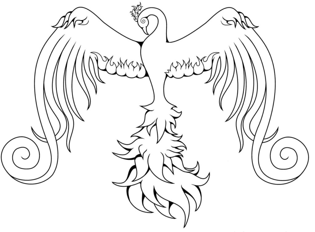 Phoenix com belas asas