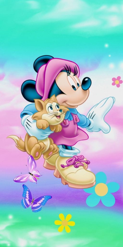Minnie Mouse y gato