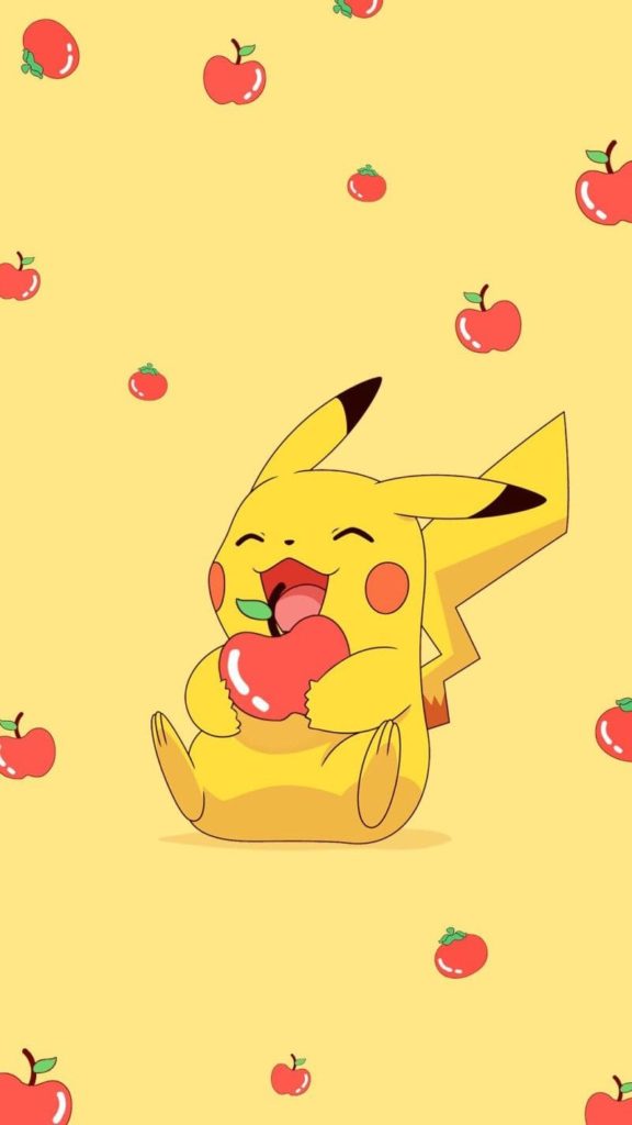 Pikachu and apple