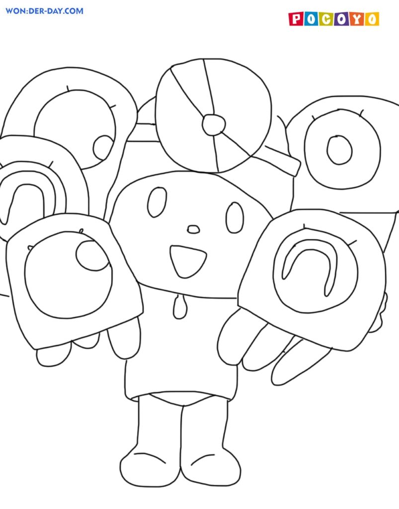 100 Desenhos Para Pintar E Colorir Pocoyo - Folha A4 Avulsa ! 2