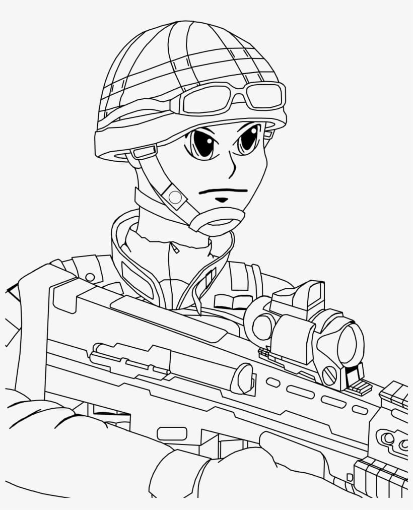 Dibujo de soldado para colorear