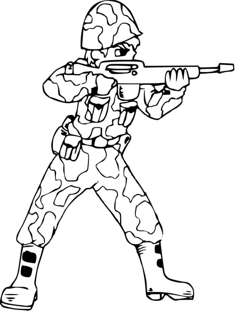 Soldier taking aim