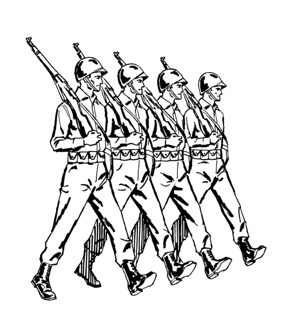 military marching