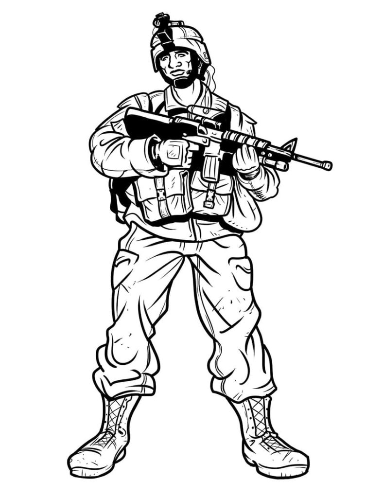 Soldat mit einer Waffe