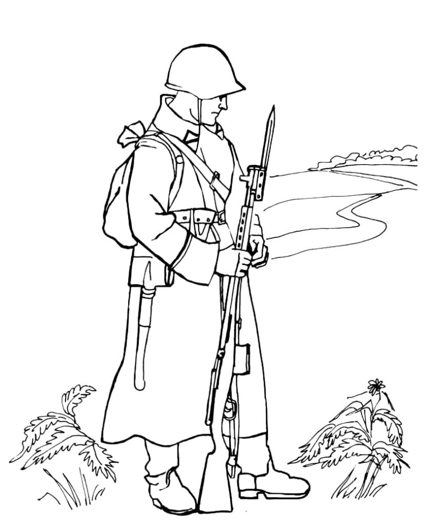 Soldat sur le terrain