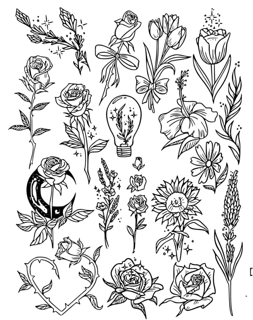 tatouages de petites fleurs