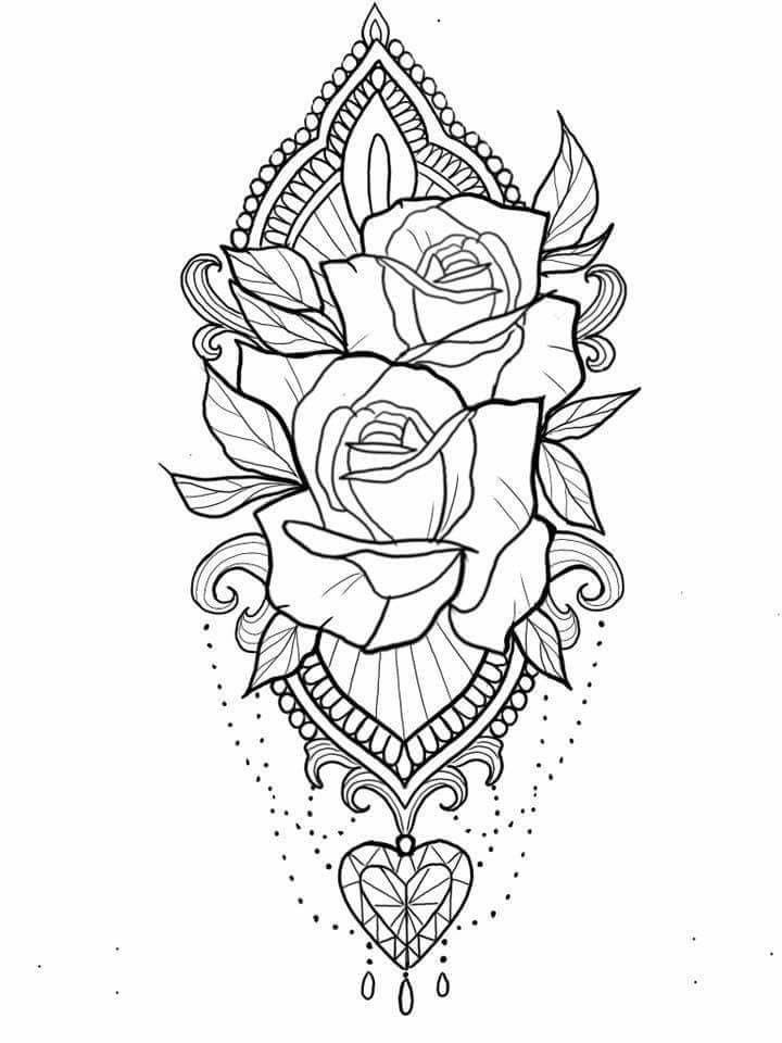Tatuaje de rosas para niñas.