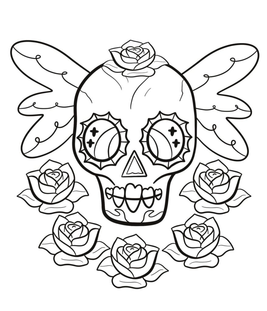 Crâne et roses