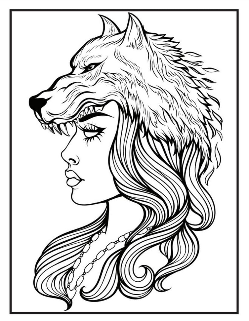 Girl with a wolf hat