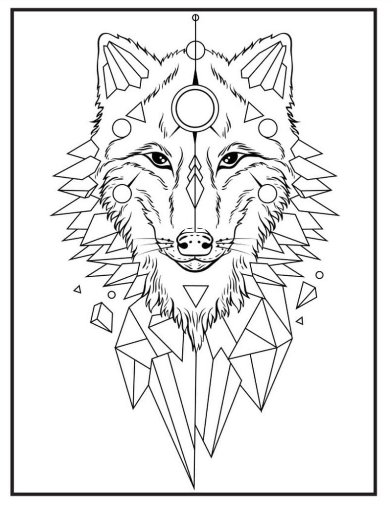 wolf and crystals