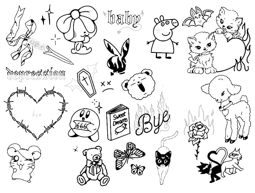 Tatuaggi di piccoli cartoni animati