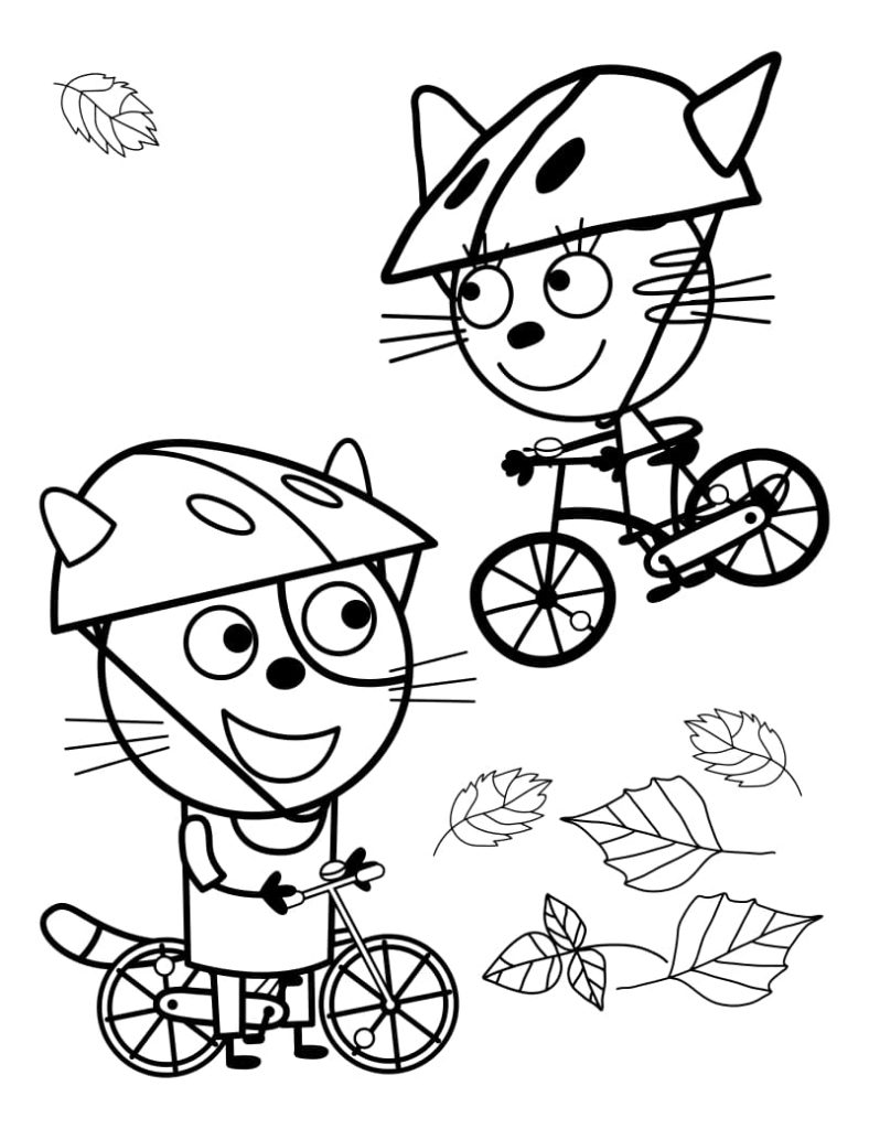 Котята на велосипедах