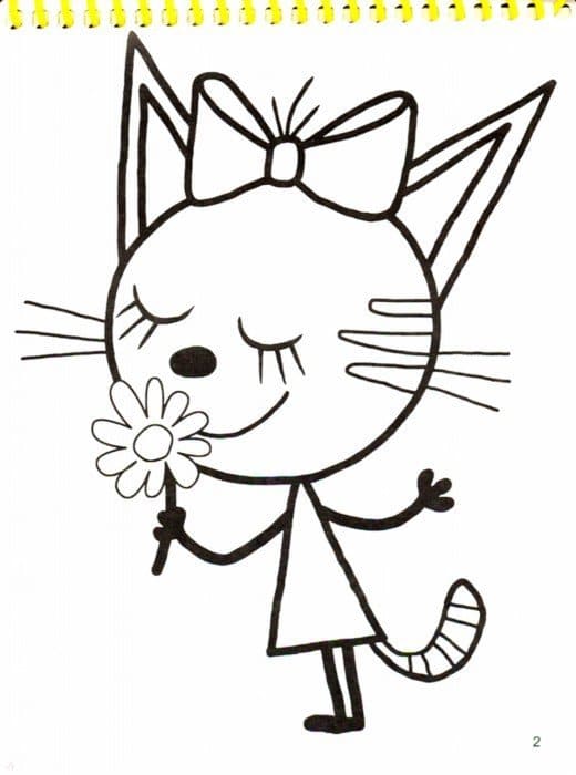 Kitty with a flower