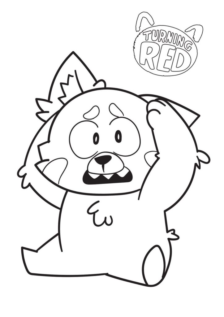 Panda rouge tournant drôle