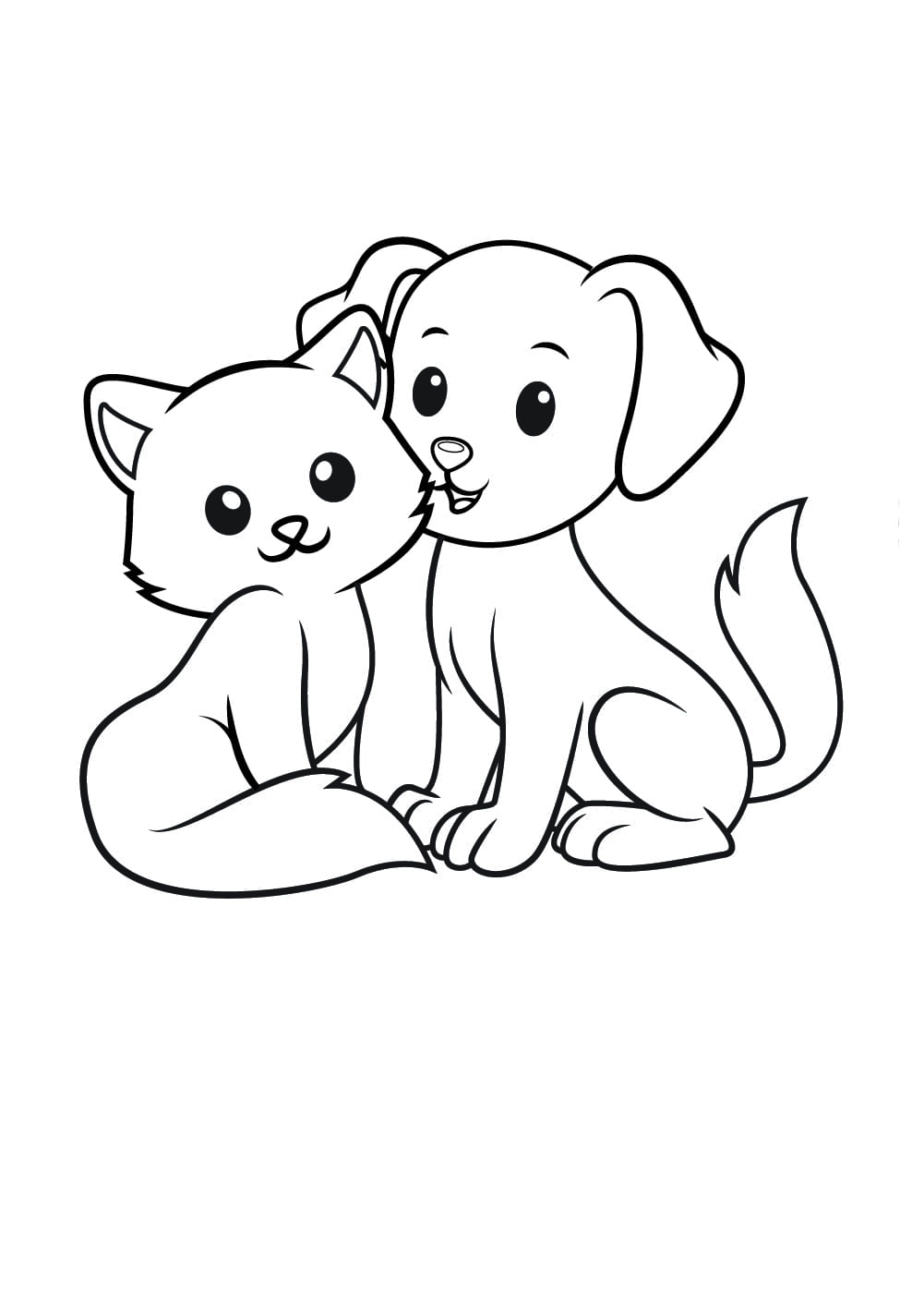 Раскраски Кошка и Собака | Скачать и распечатать