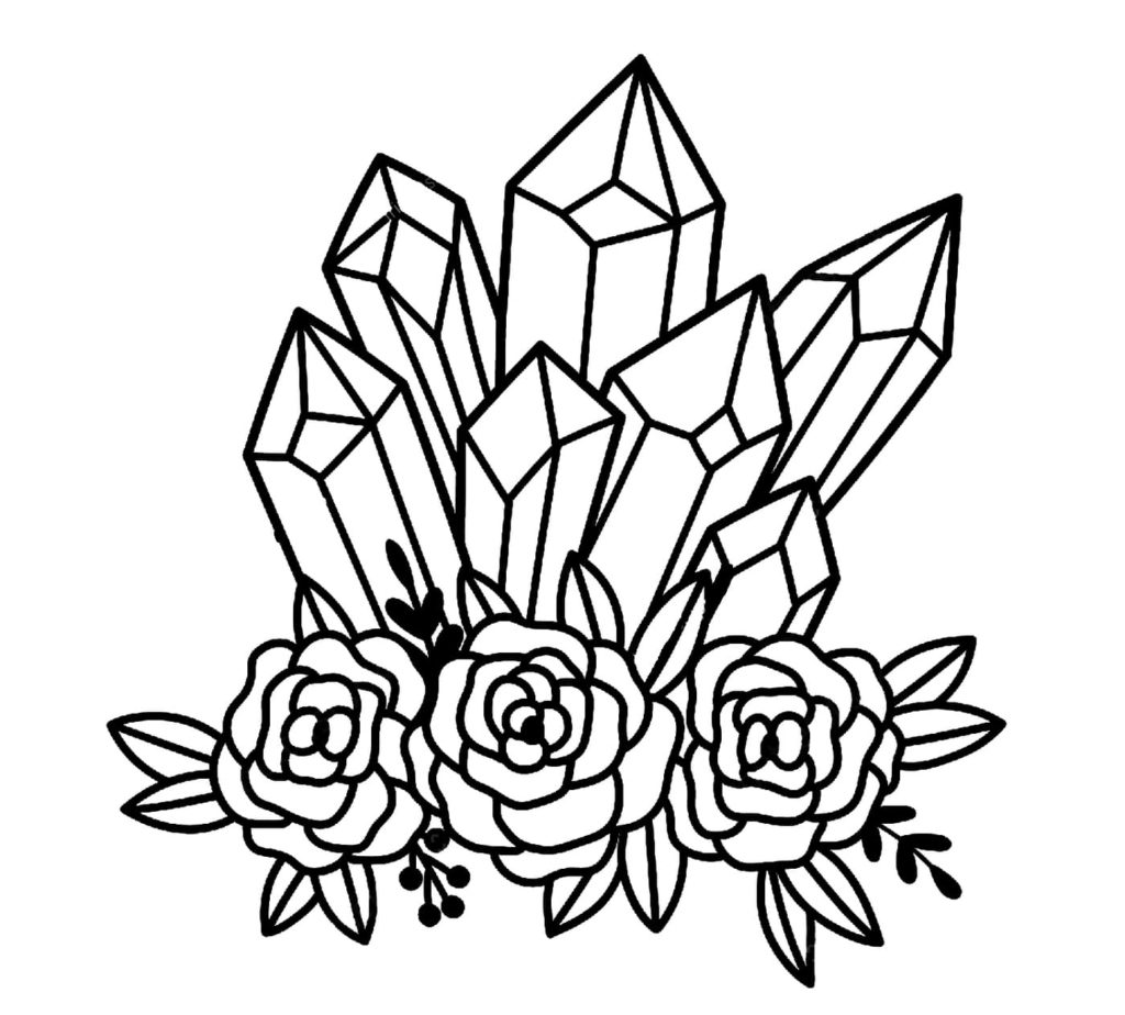 Kristalle und Rosen