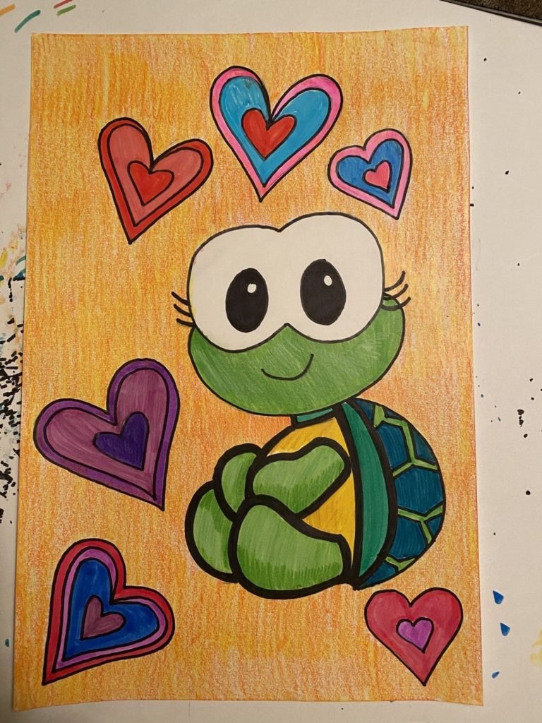 Turtle and hearts