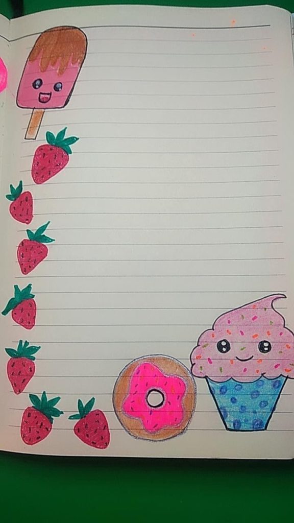 Ice cream, donut, strawberry, cake
