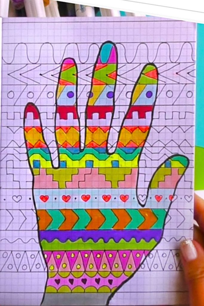 Hand drawing with patterns