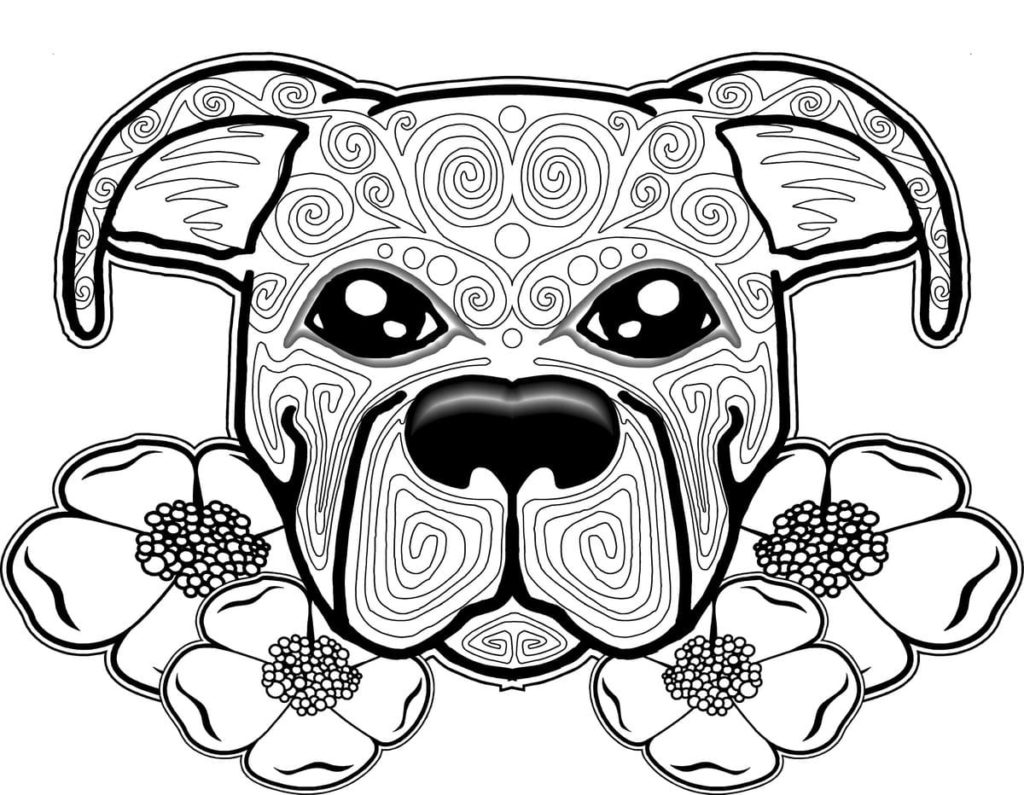 Dog muzzle and flowers