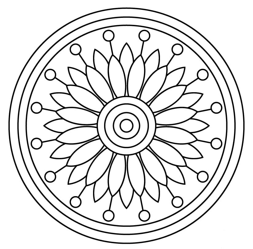 Leichtes Mandala mit einer Blume