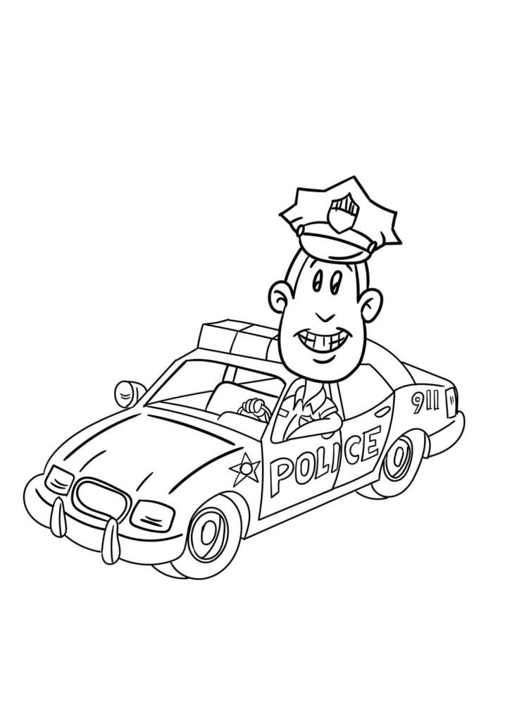 Polizist im Auto