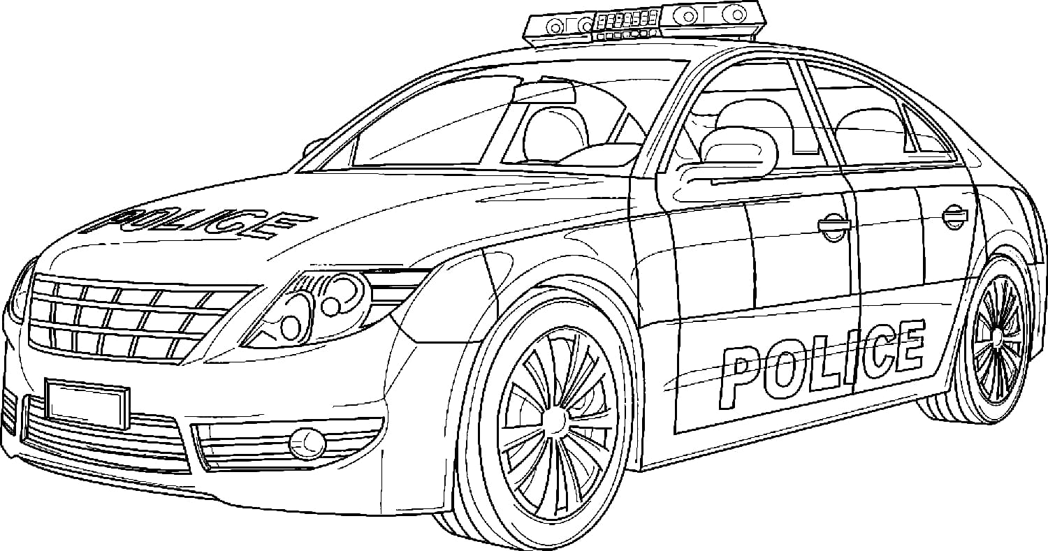 Спортивная Полицейская машина раскраска