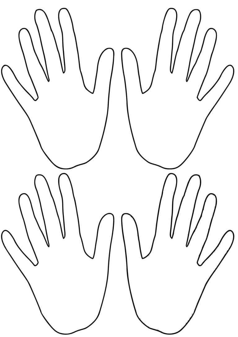 Patrón de mano infantil Mano para colorear para cortar