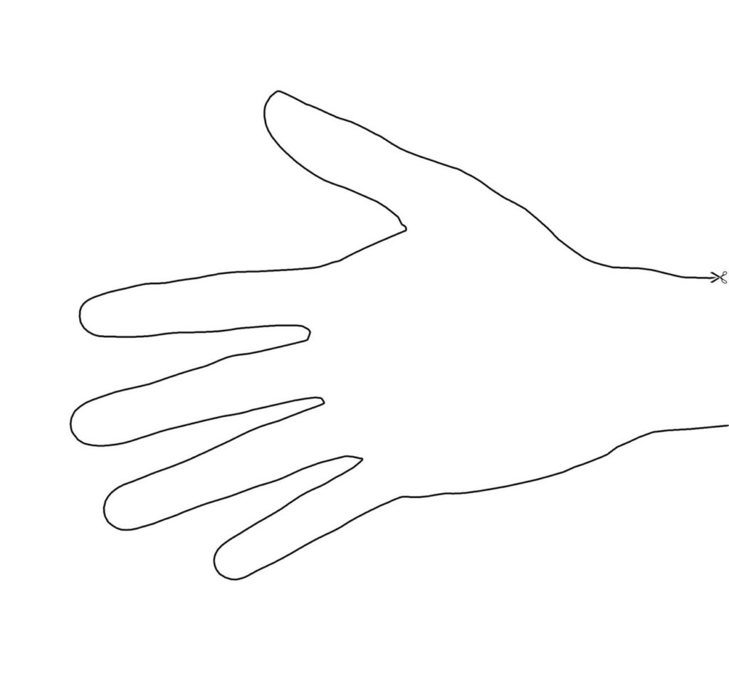 Hand template for cutting