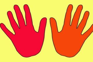Padrão de mão infantil – Mão para colorir para cortar