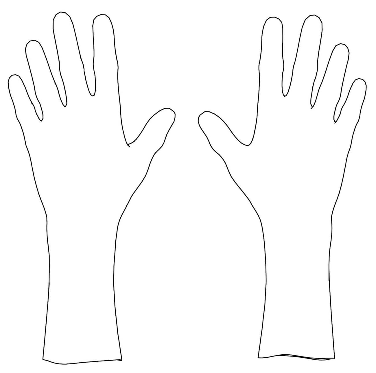 Hand Template For Kids - Printable Coloring Pages