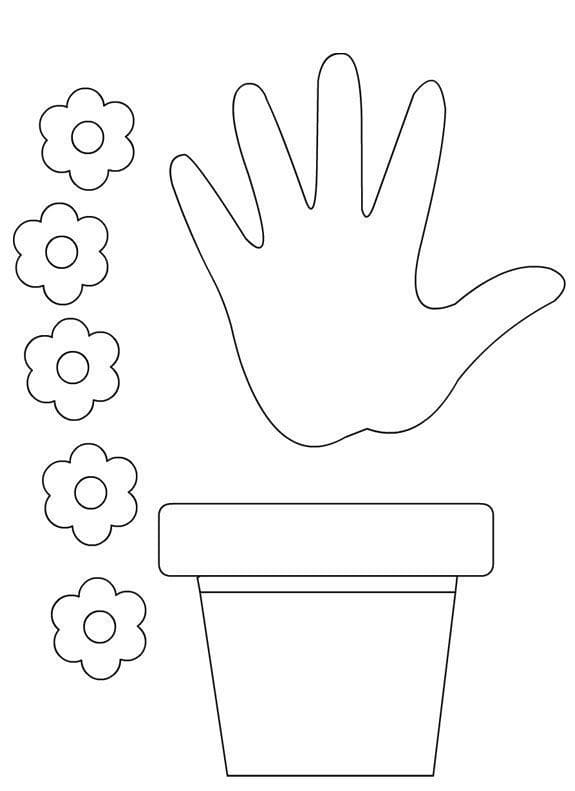Blumen und Hand