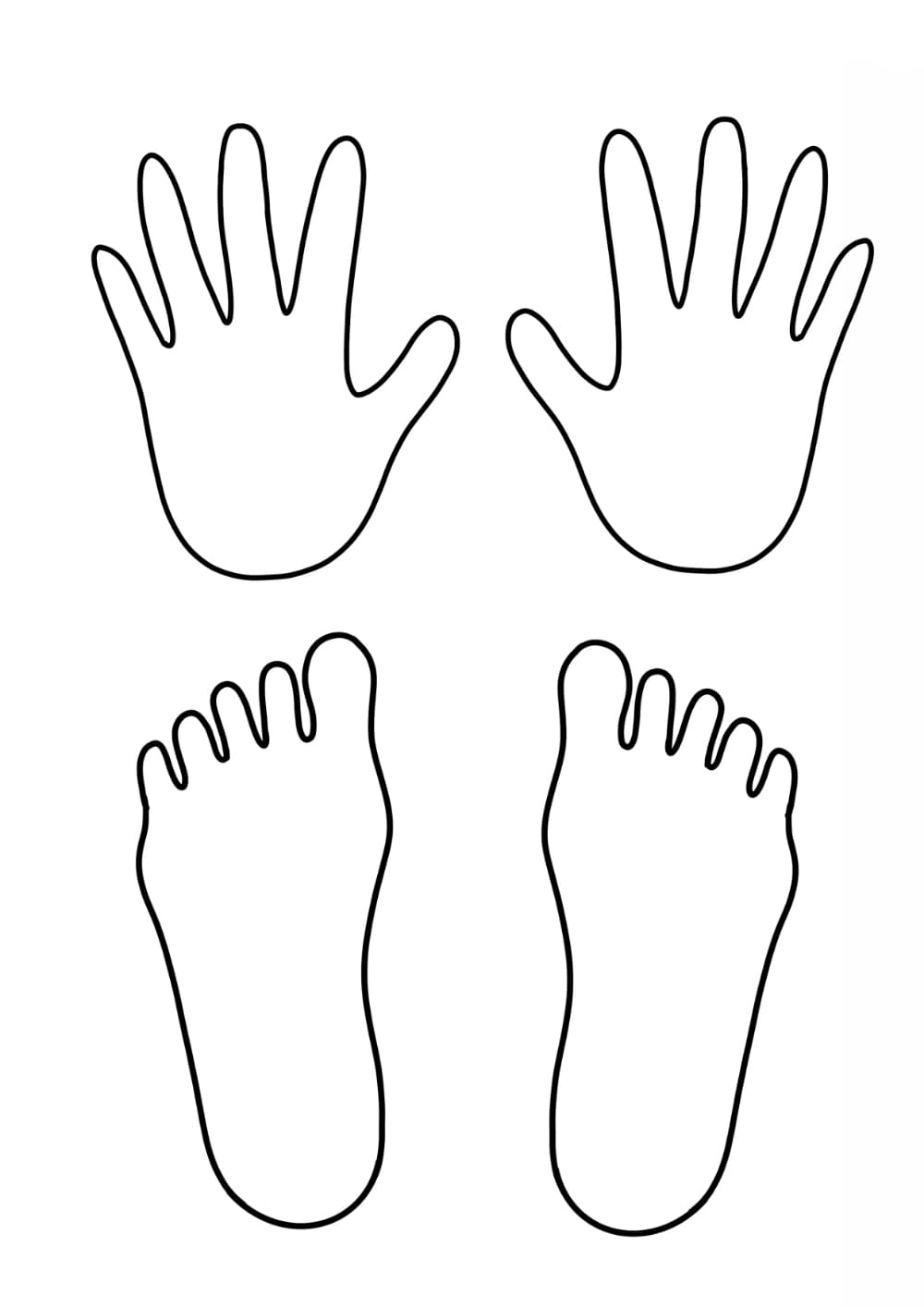 hand outline coloring page