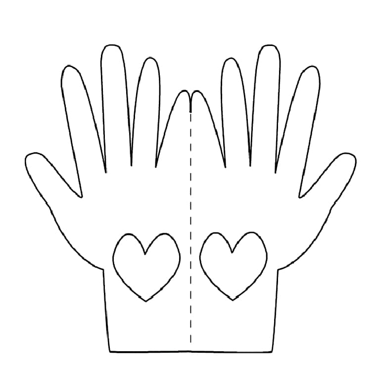 adult hands and hearts