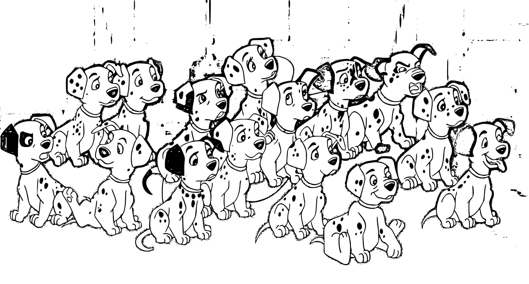 Рисунок печатать маленькие щенки много далматинцев
