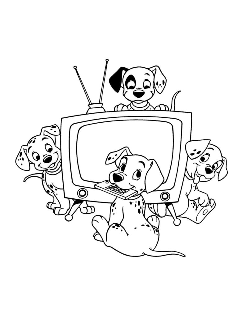 Щенки смотрят телевизор