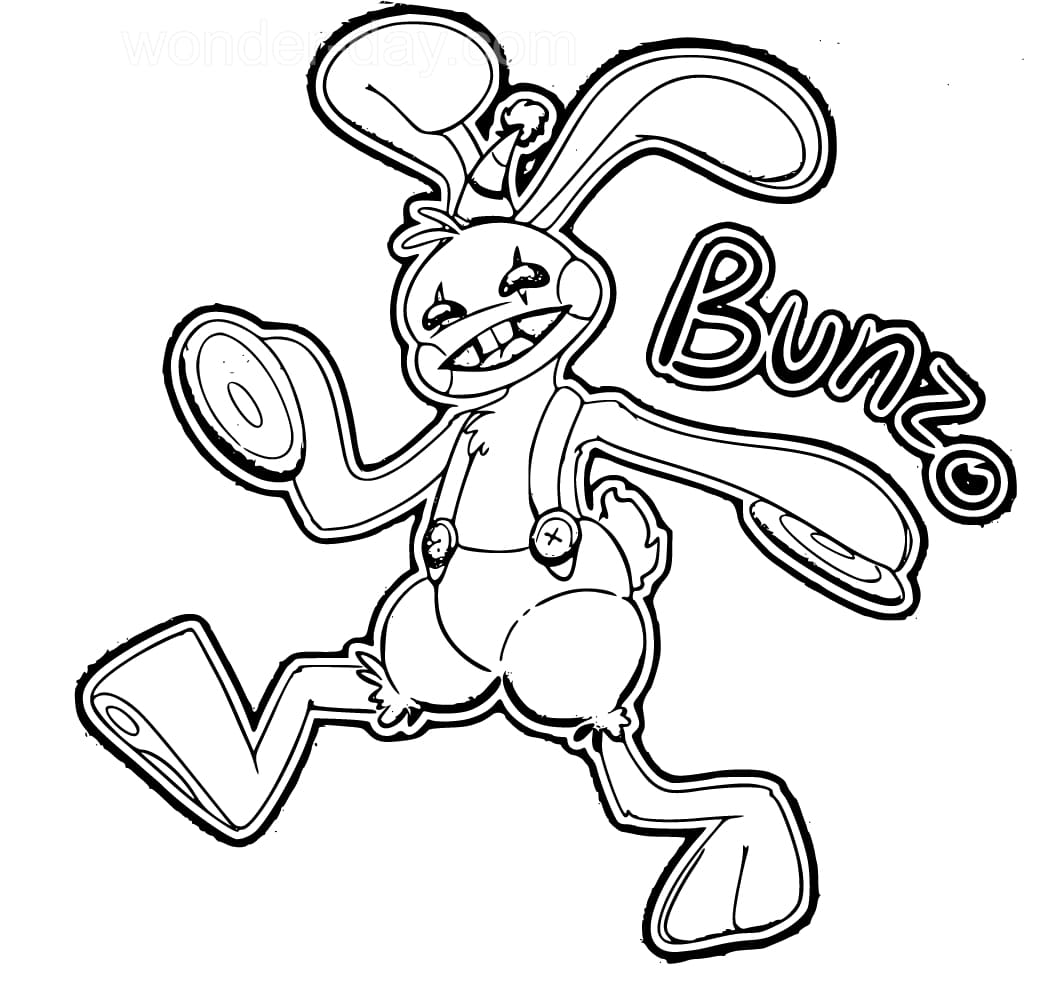 Desenhos de Bunzo Bunny de Poppy Playtime para Colorir e Imprimir 