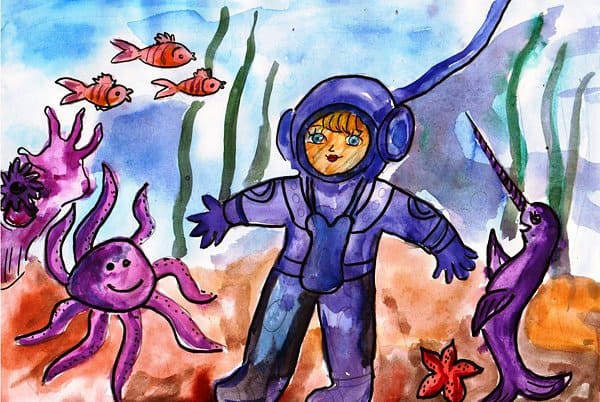 Diver children's drawing