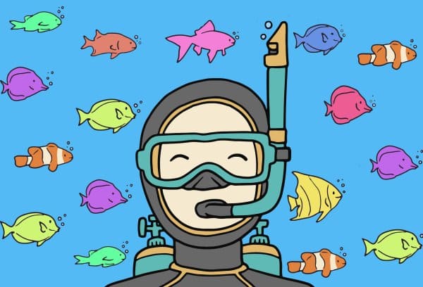 Children's Drawing Diver