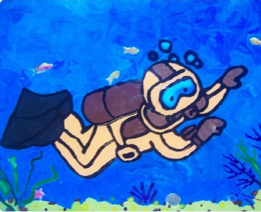 Diver easy drawing