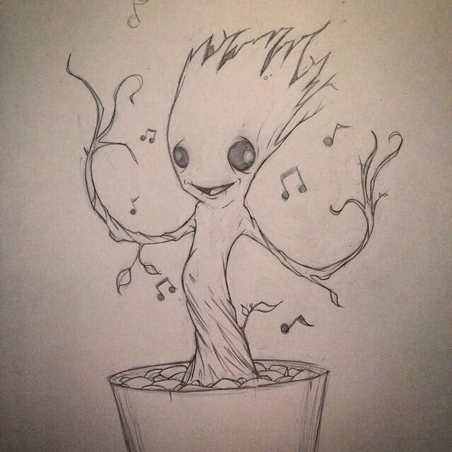 Groot desenho a lápis