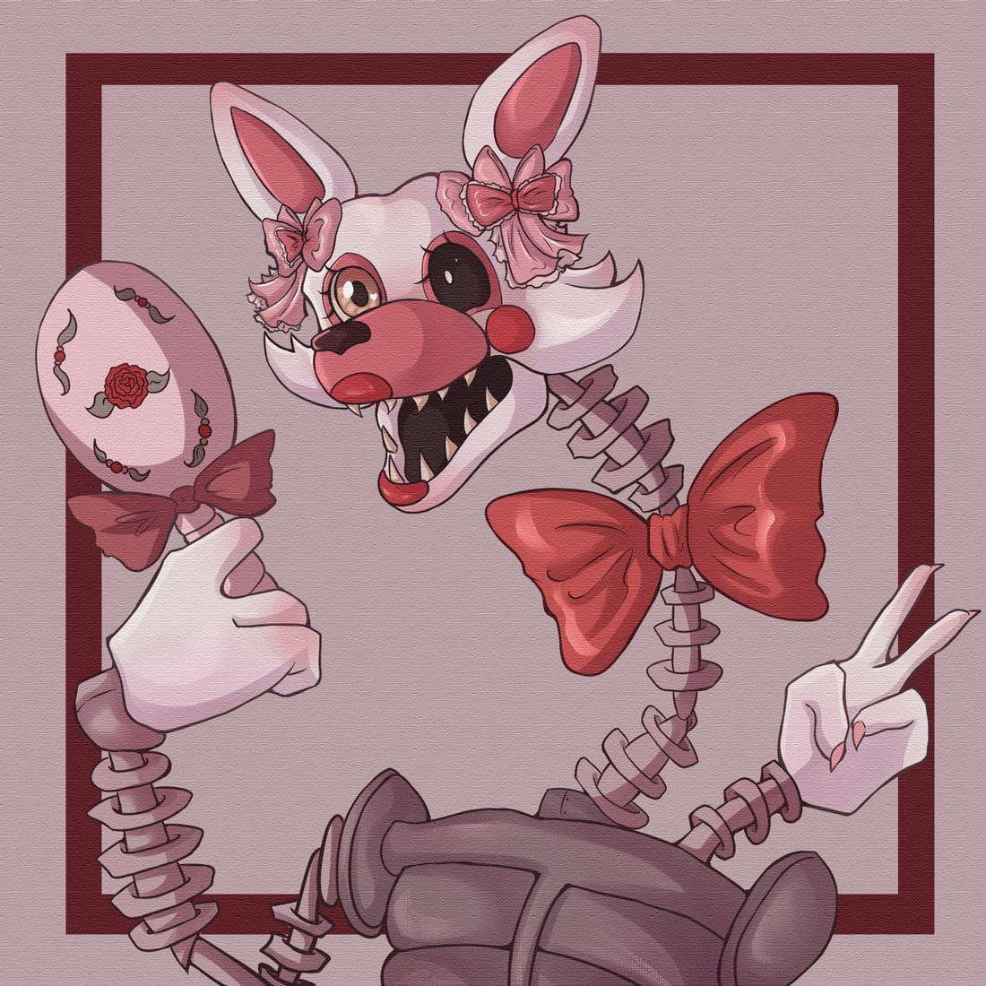 Mangle e Lolbit Five nights at freddy's desenho à lápis