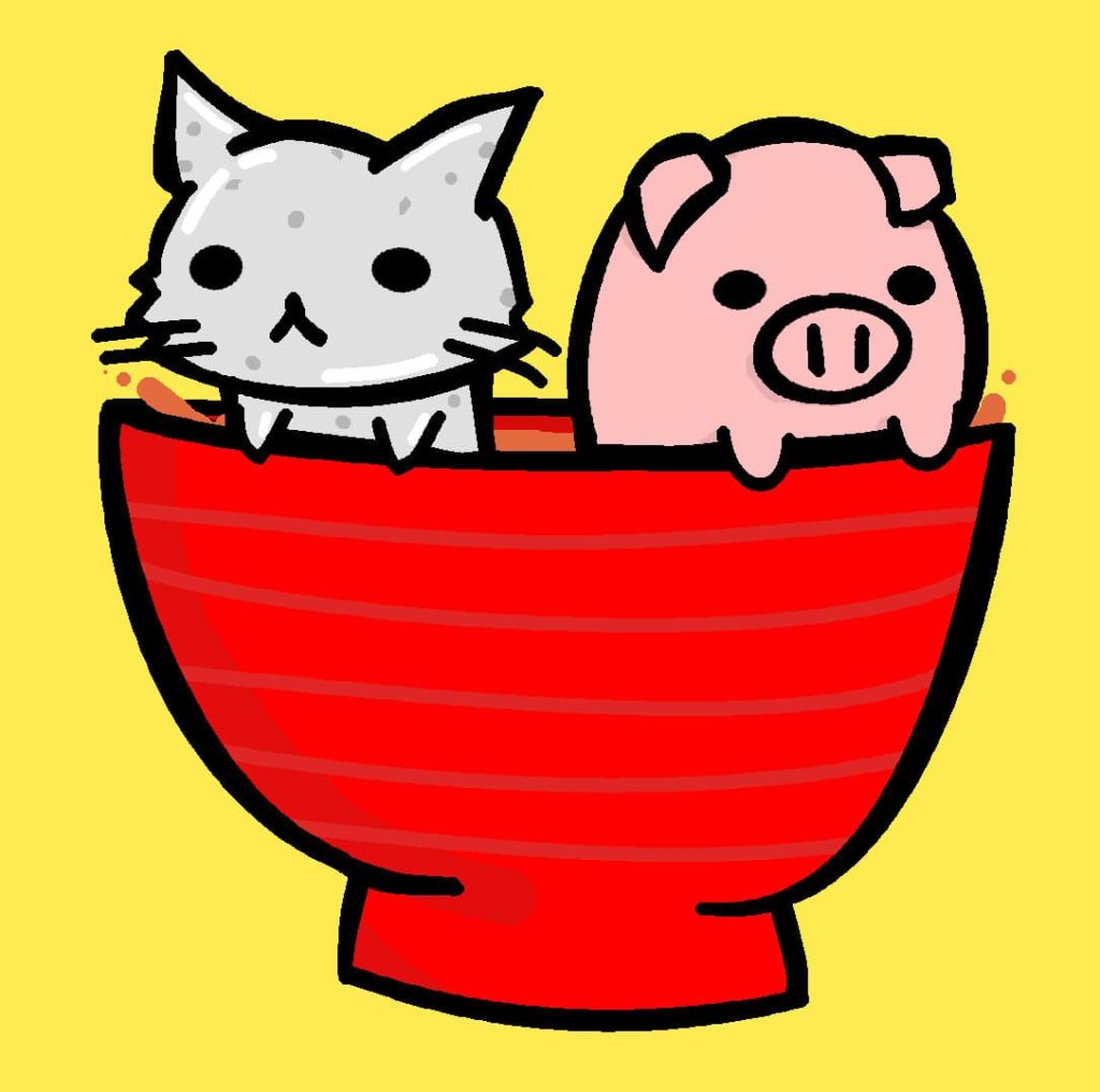 Katze und Schwein