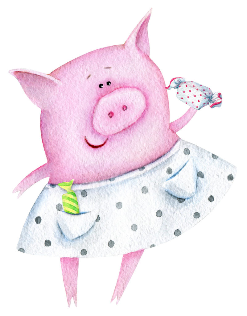Piglet in a dress