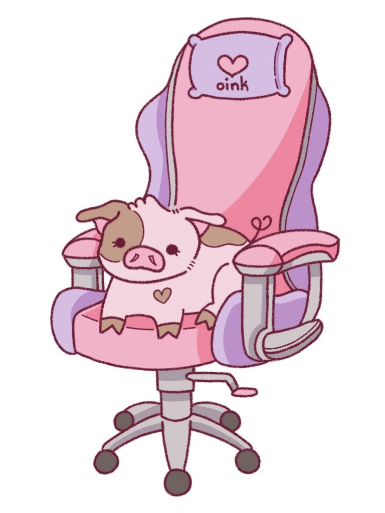 Cute pig on the chair