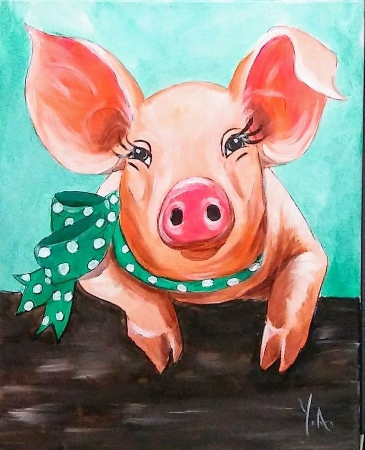 Drawing of a beautiful pig