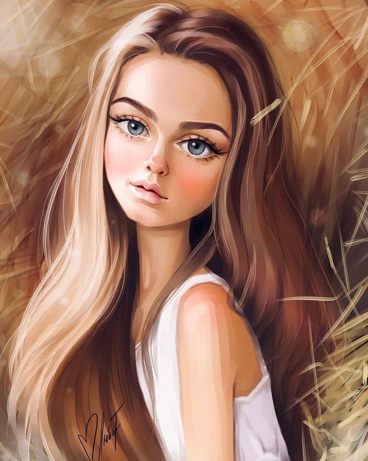 Girl paint drawing